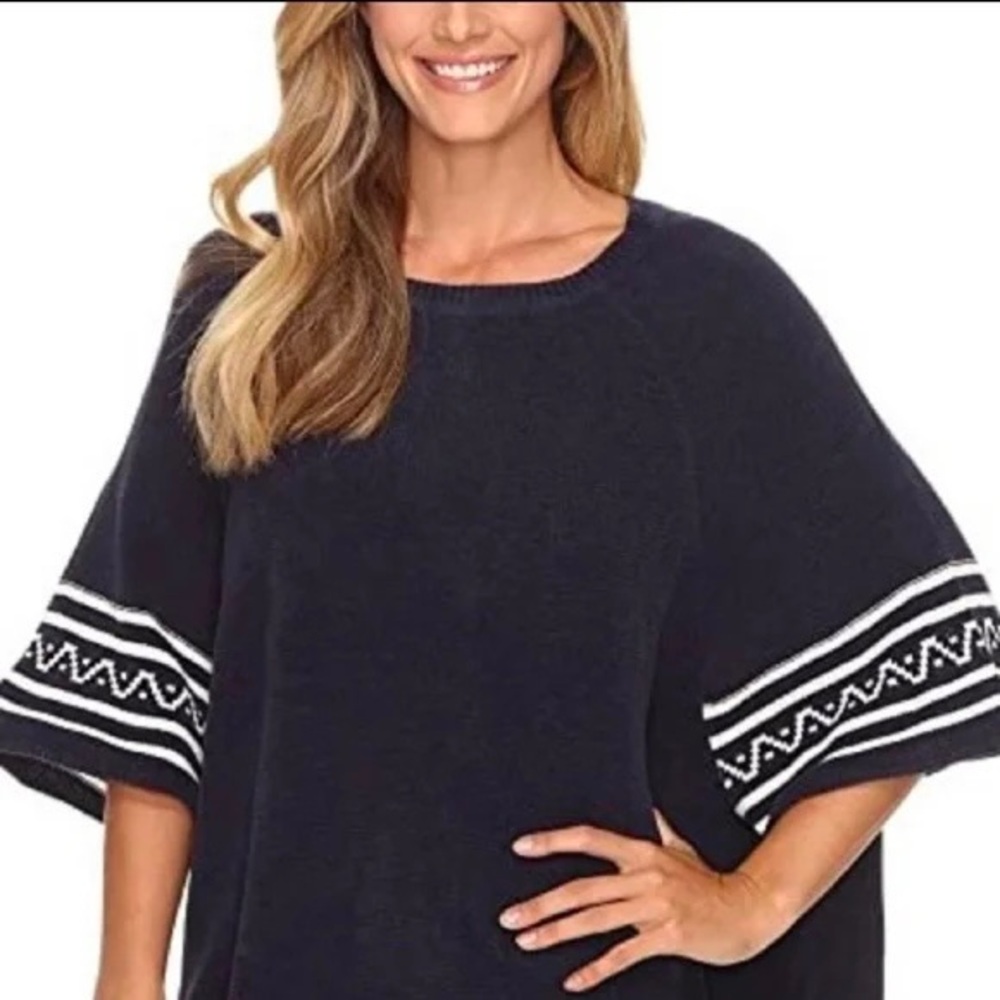 Lucky Brand Navy Blue Poncho Top
